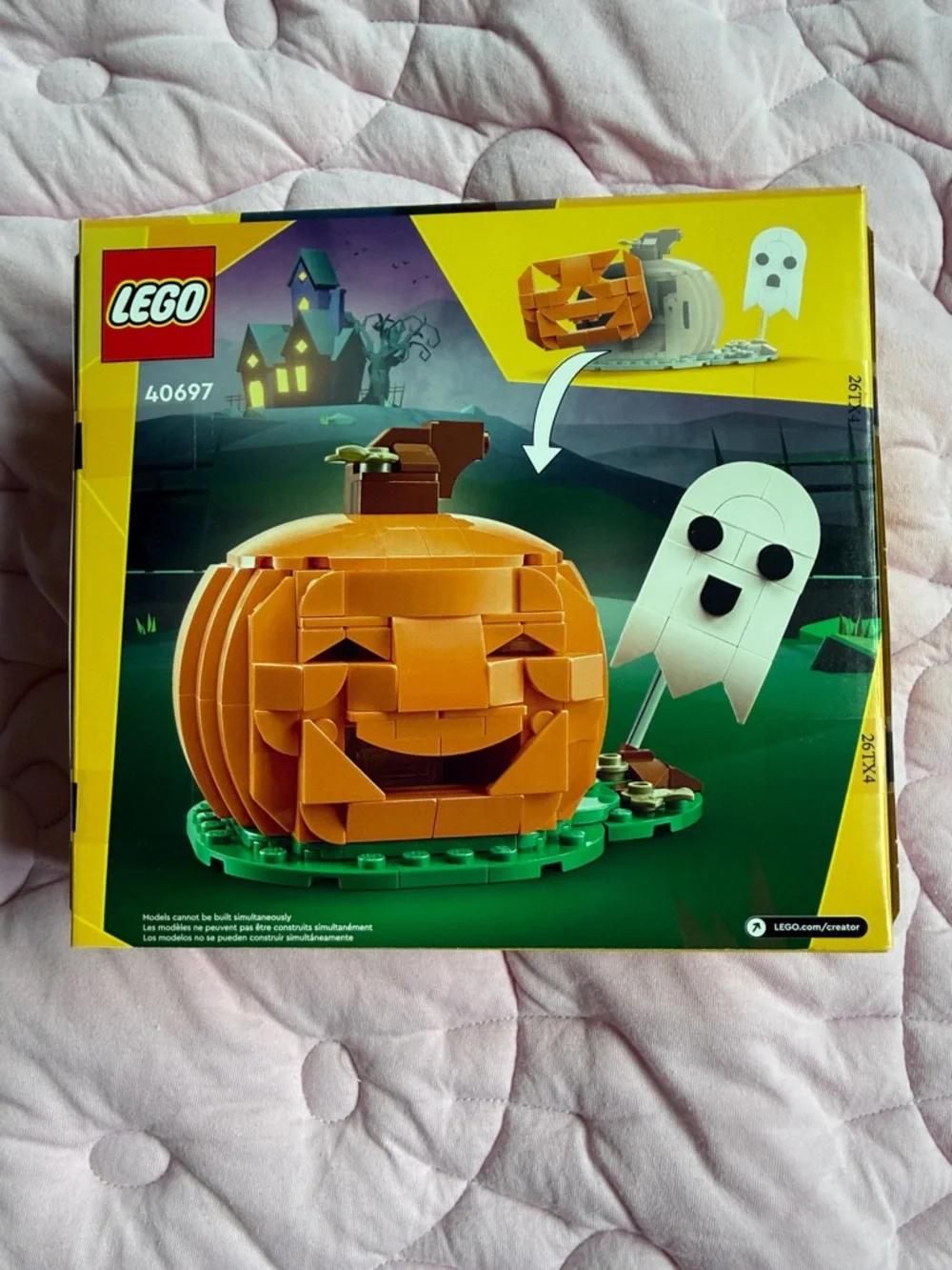 LEGO Creator Orange Pumpkin with White Ghost and Green Base